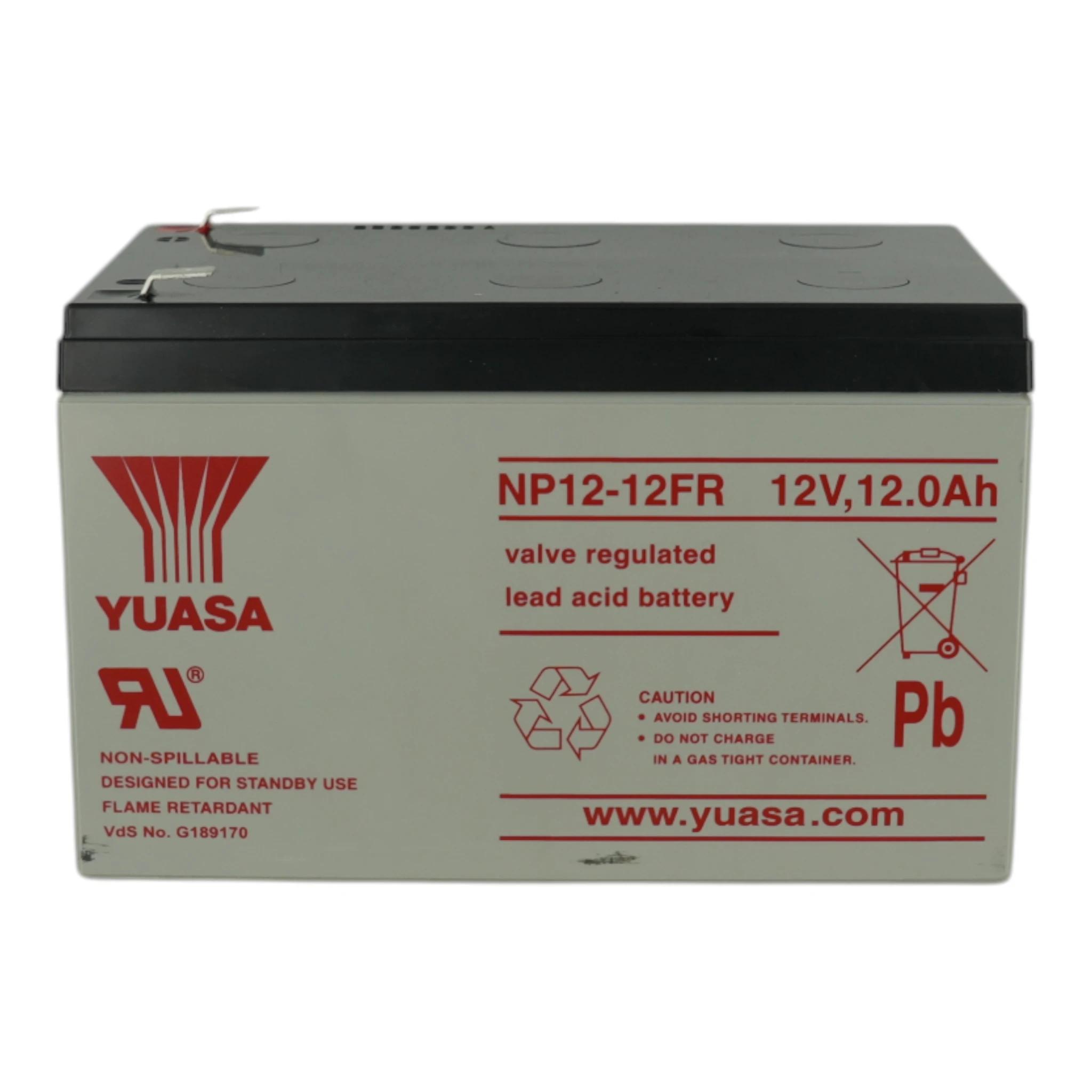YUASA NP Battery 12 AH-12V Flame Retardant (Used in ZXSe panels) — Hero