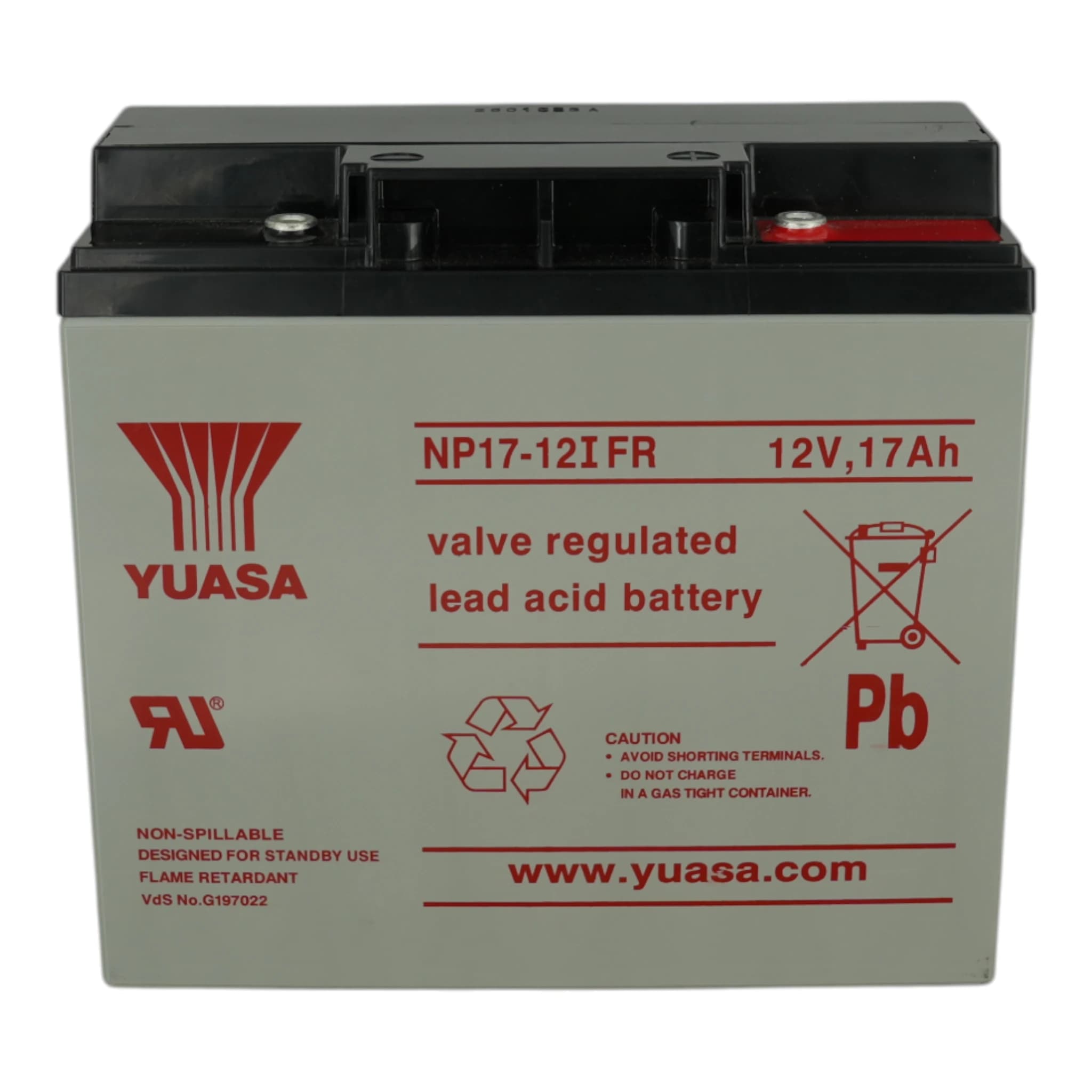 YUASA NP Battery 17 AH-12V Flame Retardant (Used in DXc & ZXSe Panels) — Hero