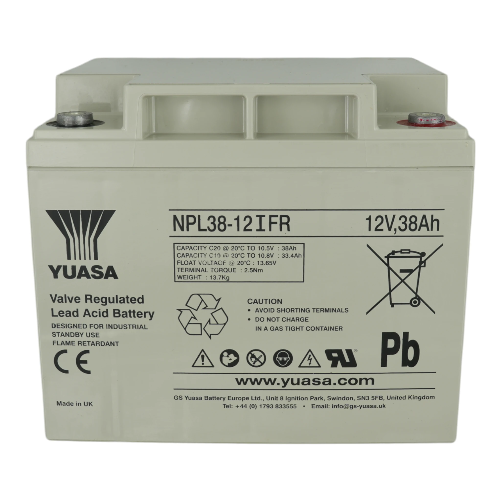 YUASA NP Battery 38 AH-12V Flame Retardant — Hero