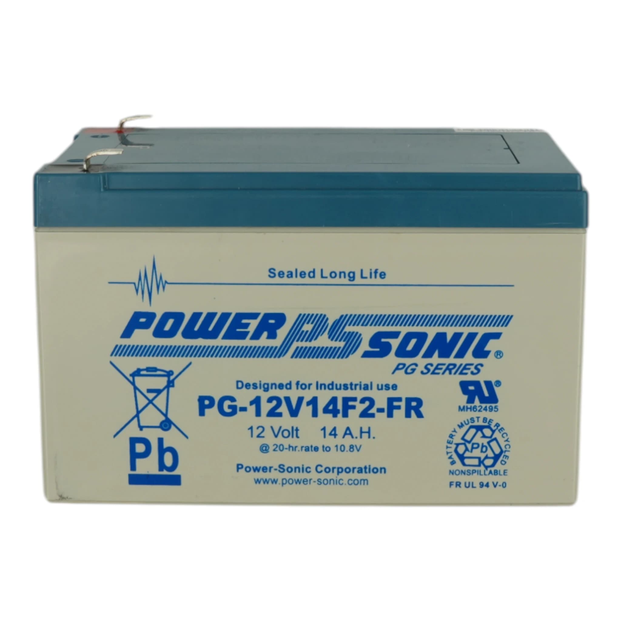 Power Sonic Battery 14Ah - 12V Flame Retardant Used in S4-34440-ASD FAAST Interface — Hero