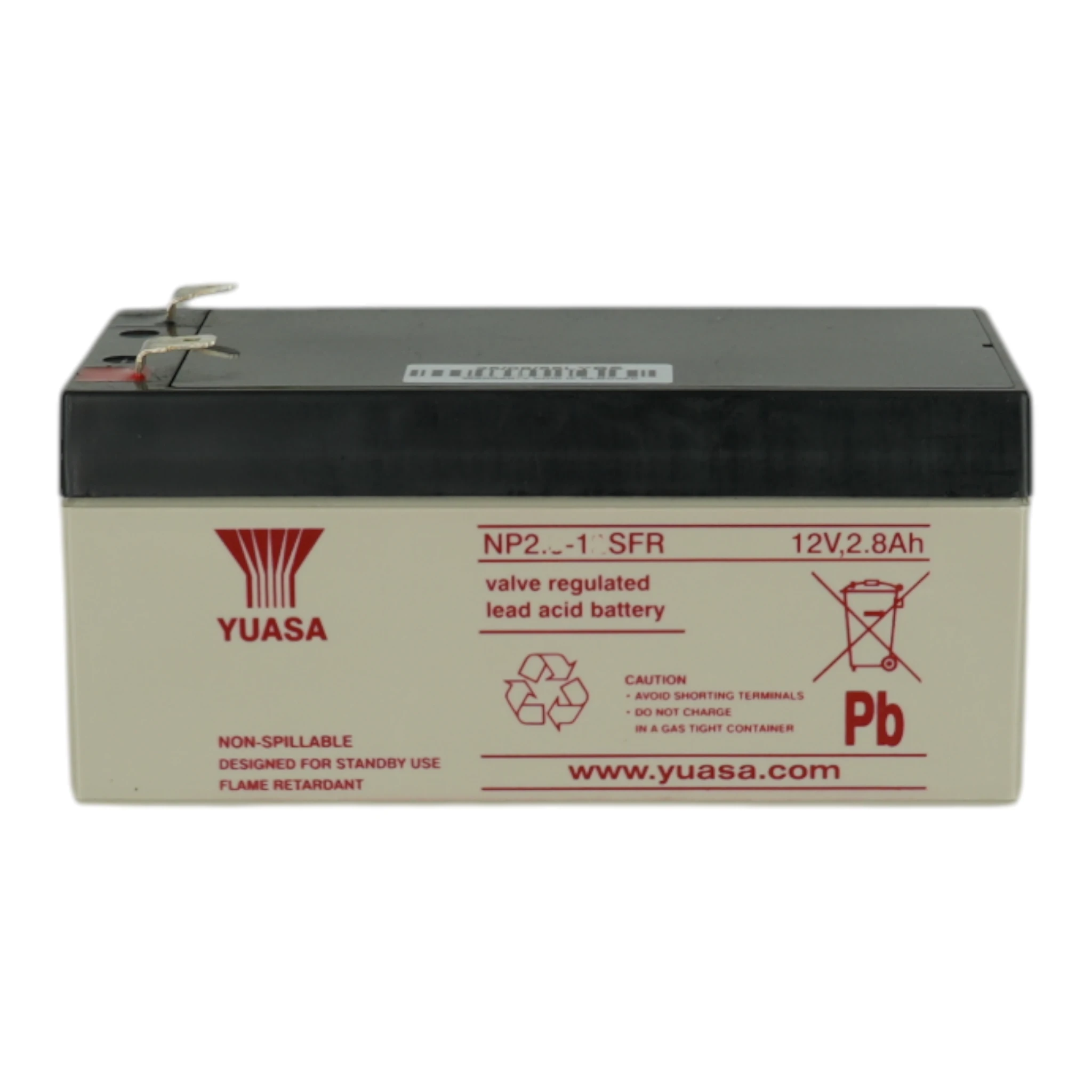 YUASA NP Battery 2.8 AH-12V Flame Retardant (Used in Morley Horizon Panels) — Hero