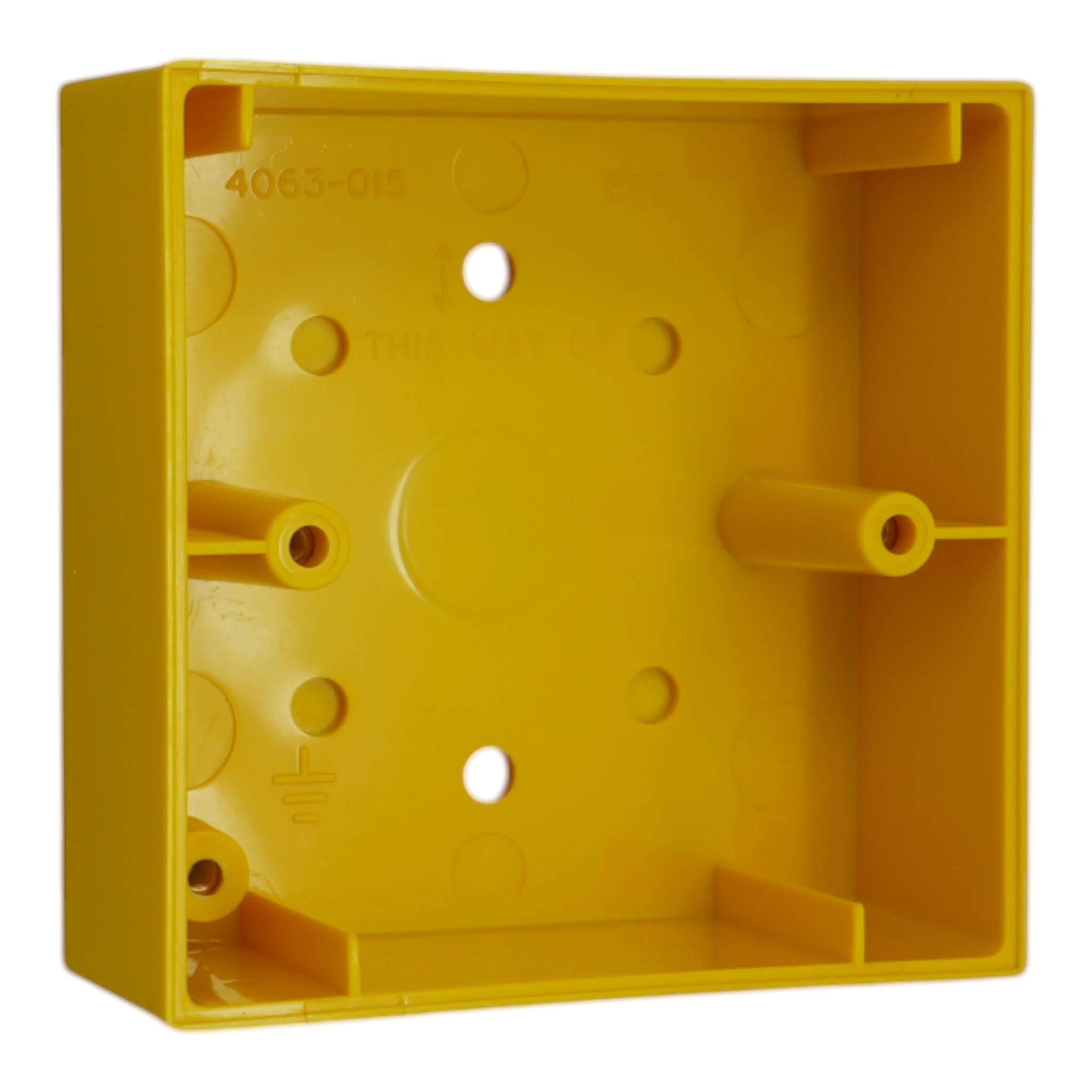 Yellow Surface mount back box for key Switch MCP (for use with S4-34807) — Hero