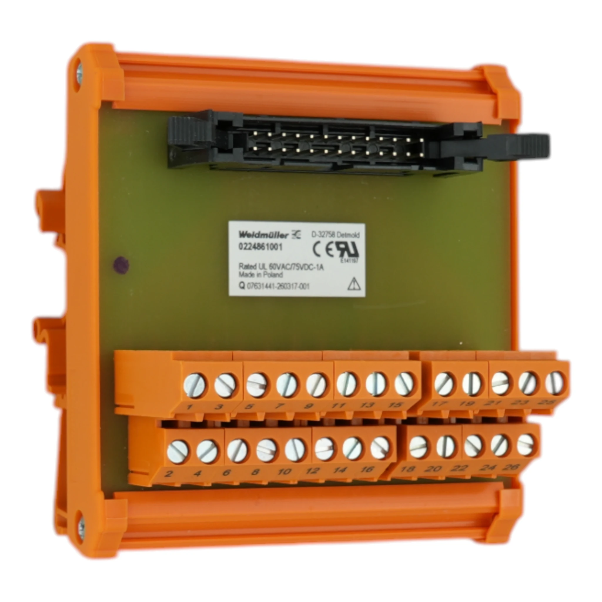 Connection convertor for S4-34412 and S4-34600 (26 core ribbon to Terminal block)