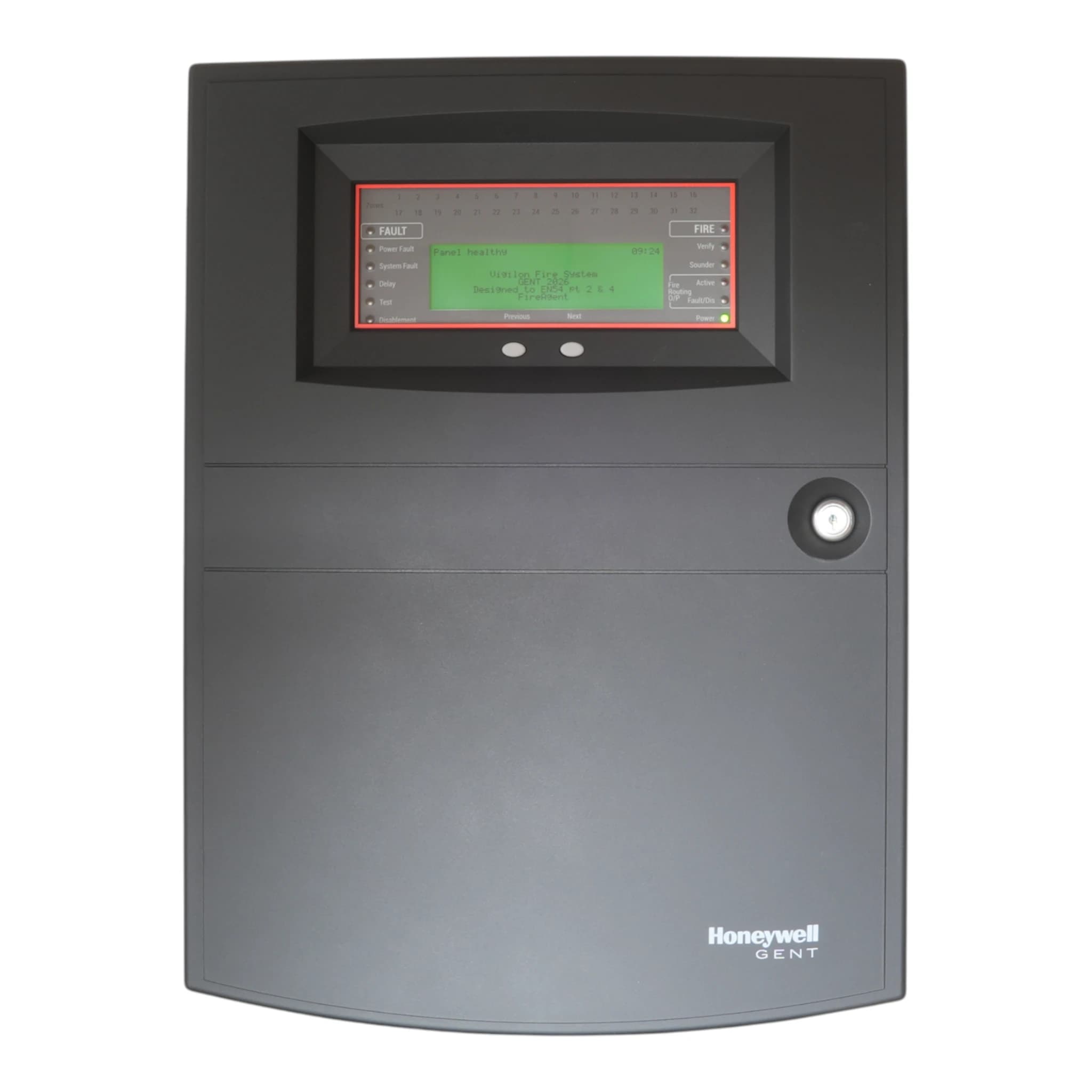 1 to 4 Loop Vigilon Plus Control Panel without printer c/w 1 loop card & supplied in black.
Recommend the use of fixed CLSS Gateway HON-CGW-MBB as a digital printer.
Batteries not included - requires 2 x 4015-602-YFR (Power Sonic Flame Retardant 12V 21Ah) to meet compliance regulations.